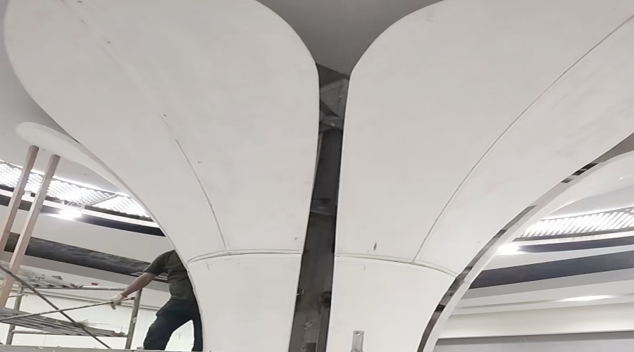 饰纪上品GRG厂家浙江温州乐清GRG吧台柱子的创新工程