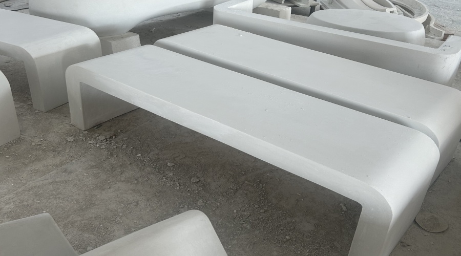 饰纪上品UHPC厂家：出口韩国长条UHPC坐凳造型工程