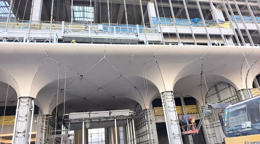 饰纪上品UHPC厂家：福建紫阳公馆水磨石UHPC柱子造型工程