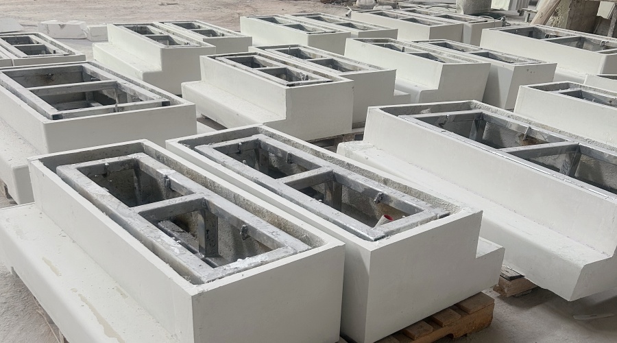 饰纪上品GRC厂家：茂名那霍服务区GRC坐凳底座工程