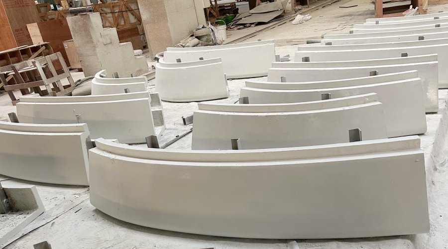饰纪上品GRC厂家：海南陵水GRC清水混凝土坐凳工程