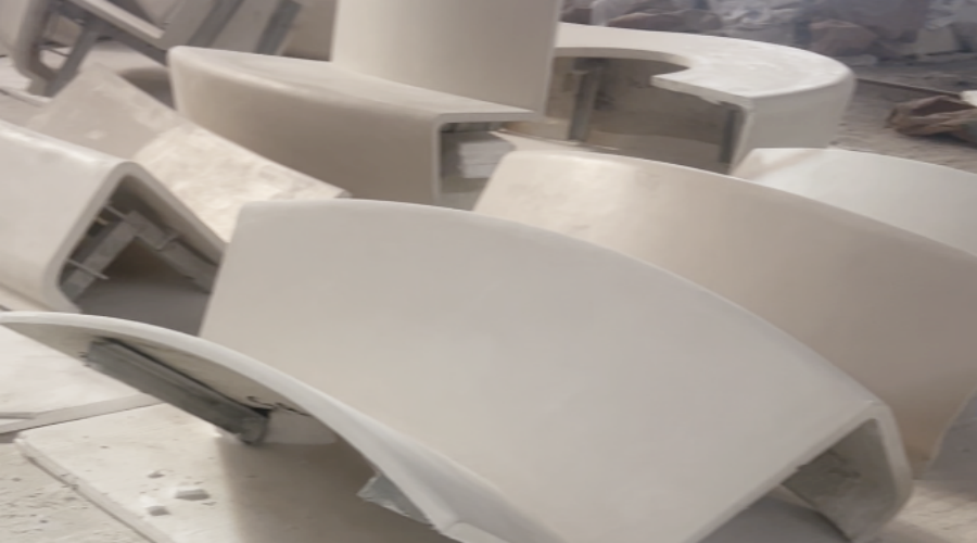 武汉商场水磨石GRC坐凳造型工程 武汉商场水磨石GRC坐凳造型工程