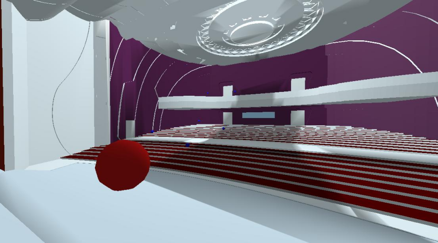 南宁工业职业技术学院会堂GRG穿孔板吊顶